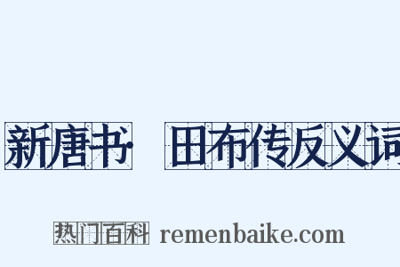 新唐书·田布传反义词是什么意思的图片